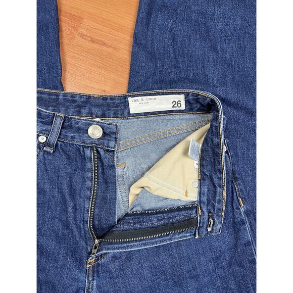 Rag & Bone Ruth Super High Waist Crop Wide Leg Jeans In Blue Cote Dazu Size 26 - Picture 8 of 10